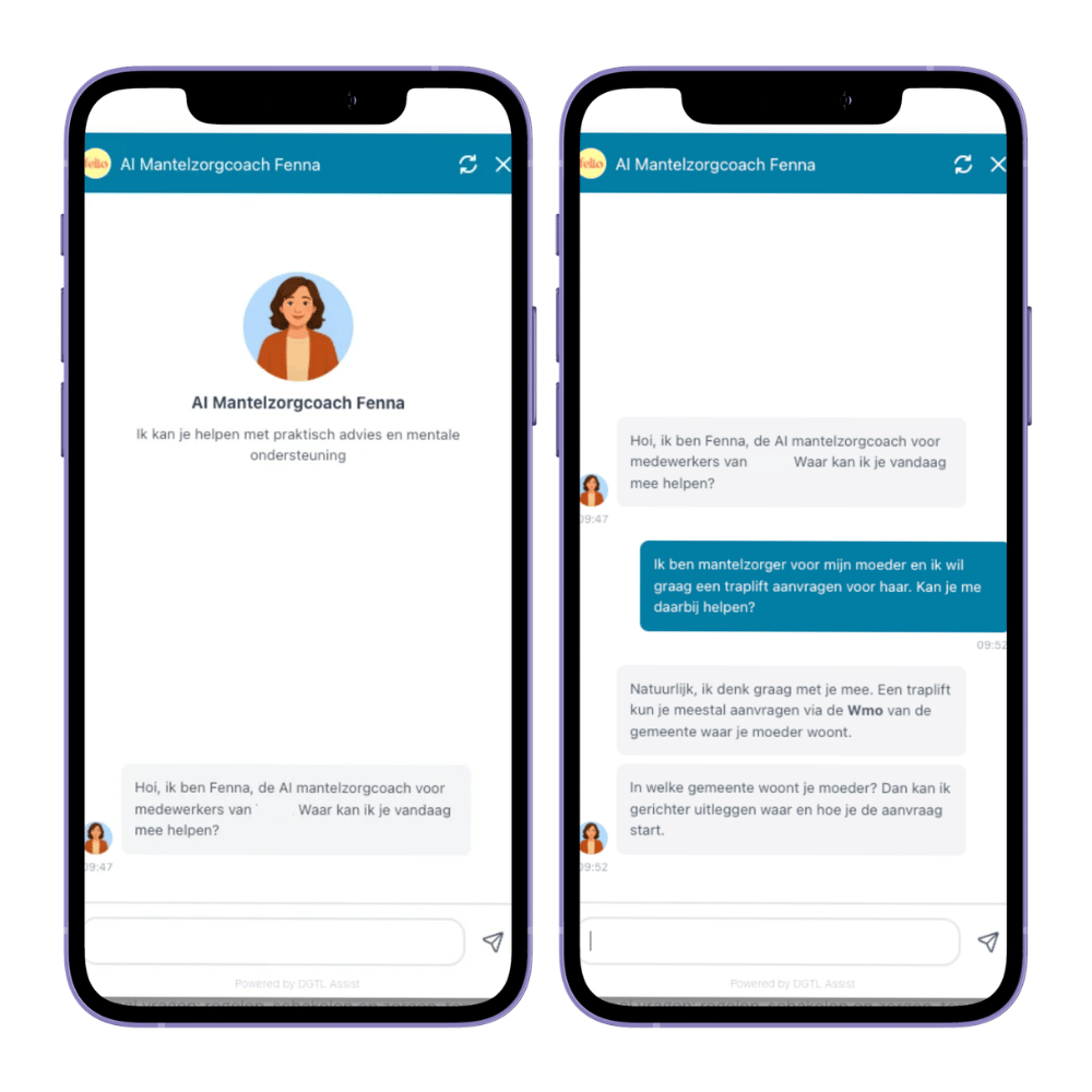 Mock up Fenna web chat