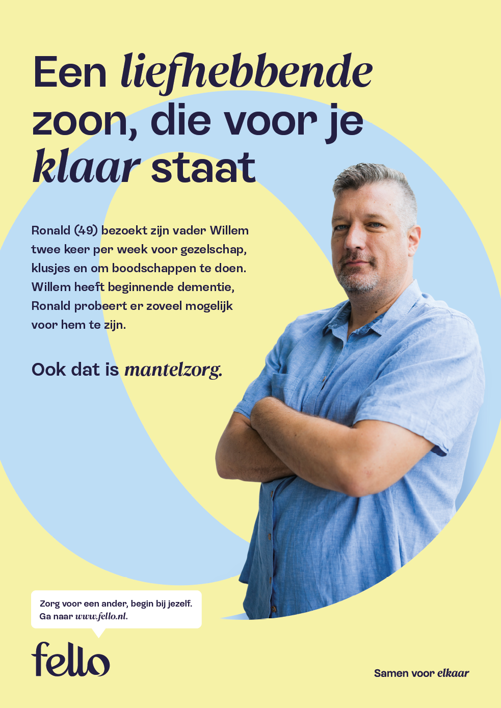 Poster Een liefhebbende zoon, die voor je klaar staat