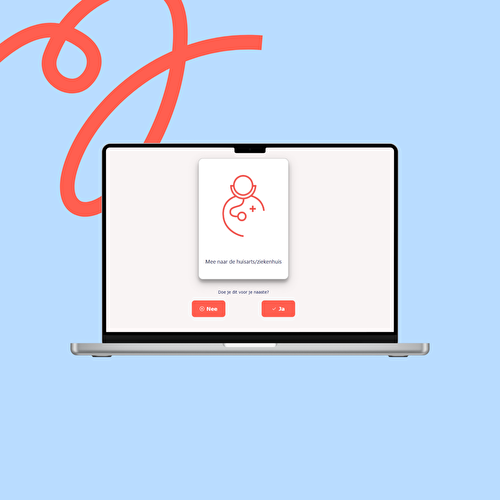 Mock up laptop met mantelzorgtest