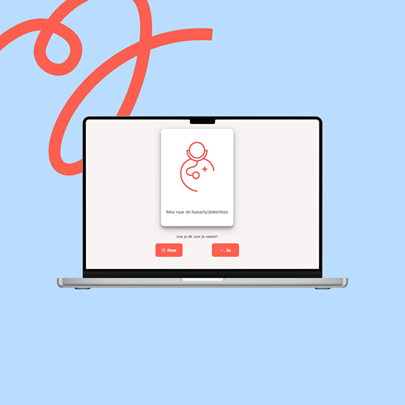 Mock up laptop met mantelzorgtest